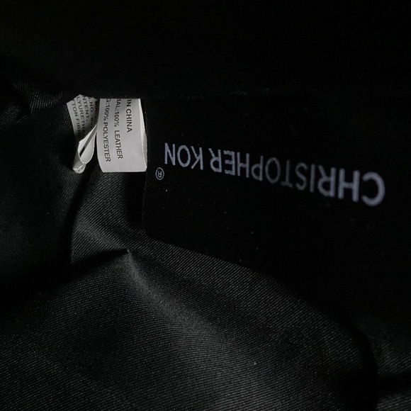 Christopher Kon Cognac Weaved Pebbled Leather Purse Over-The-Shoulder Bag Tote - Picture 15 of 16